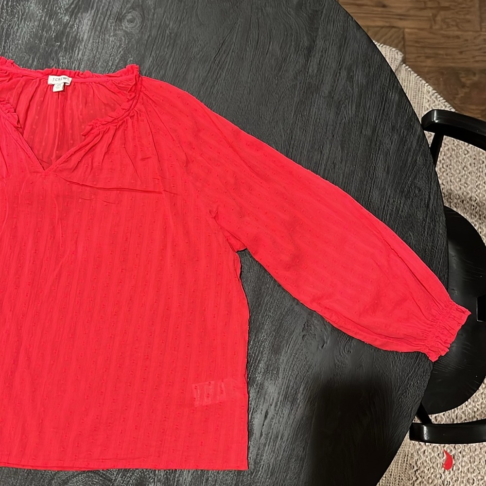 J. Crew Women’s 2X Red Blouse - Picture 7 of 13
